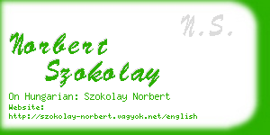 norbert szokolay business card